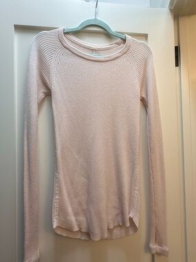 Lululemon - Light Pink Ribbed Long Sleeve Knit Top